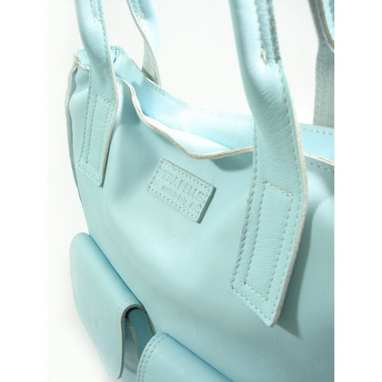 MIĘTOWY WOREK VERA PELLE KIESZENIE WŁOSKA SKÓRA POJEMNA XXL A4 BY44VZ