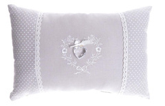 Poduszka szara z akrylowym sercem