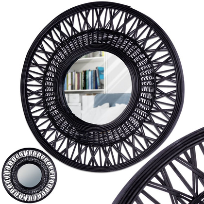 Lustro ścienne czarne 56 cm