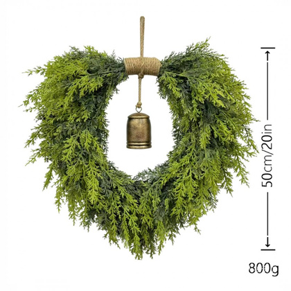 Wianek ozdobny na drzwi, stroik, sztuczna choina jak żywa - wysokość 50 cm WSN31