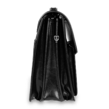 Skórzana teczka męska na ramię aktówka czarna - Pavone Nero Savio 2294 BL