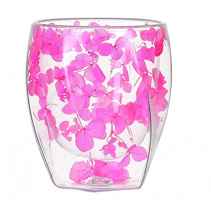 Szklanka termiczna z hortensją w środku róż z bielą 250 ml 1szt SZK90