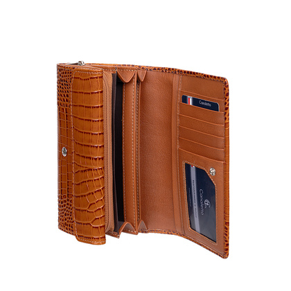 Portfel damski Canaletto ze skóry z wzorem krokodyla – ochrona RFID i wyjątkowy styl PD1634s262 RFID