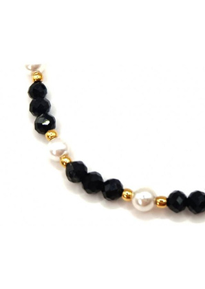 Bransoletka TURMALIN PERŁA 925