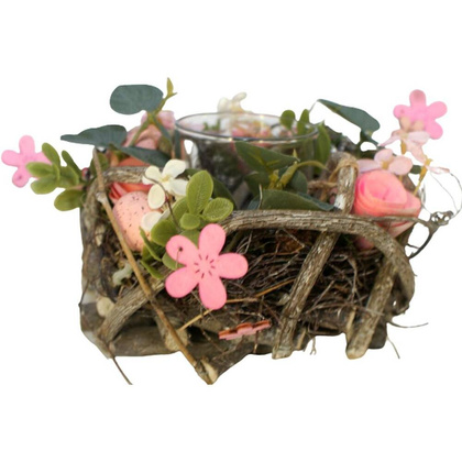 ŚWIECZNIK DEKORACYJNY RÓŻOWY 16CM NA TEA LIGHT