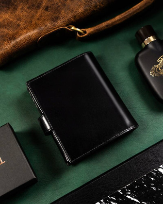 Duzy skorzany portfel meski z systemem RFID