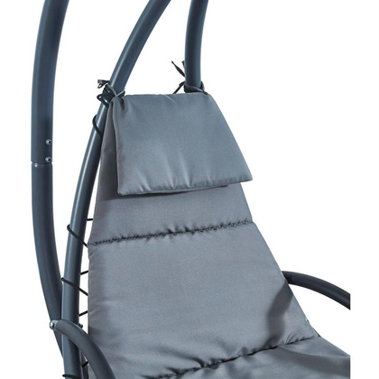 Huśtawka fotel wiszący bujany z parasolem Lizbona ciemno szara