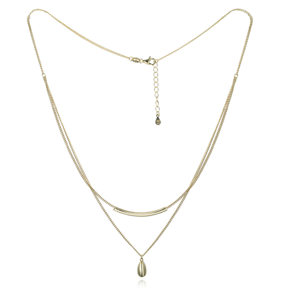 MINET Elegancki pozłacany podwójny naszyjnik srebrny