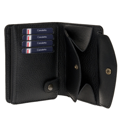 Skórzany Portfel Męski z perforacją Canaletto 11 kart PM1550s246-P60