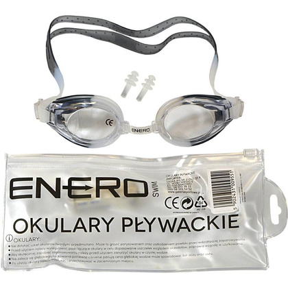 OKULARKI PŁYWACKIE Z ZATYCZKAMI ENERO CZARNE