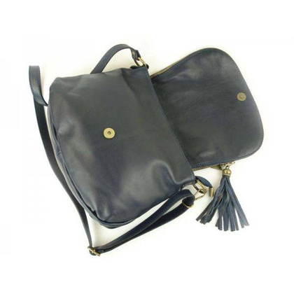 TOREBKA SKÓRZANA LISTONOSZKA A5 VERA PELLE GRANATOWA VP1017BS