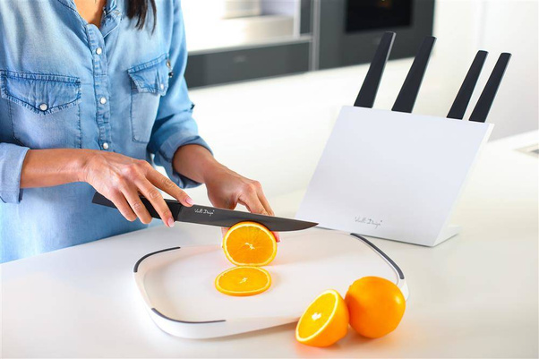 Zestaw 5 noży w bloku VOLO z powłoką nieprzywierającą biały