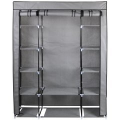 SZAFA TEKSTYLNA GARDEROBA 175x133x43CM CIEMNO-SZARA PROFIL 13MM