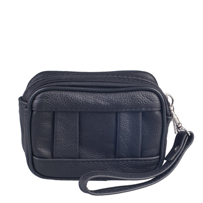 Saszetka skórzana KEMER 017 Czarna - min. zamówienie 20 / 50 / 100 szt.