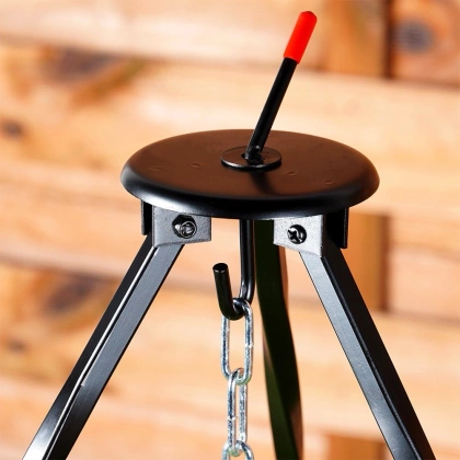 Trójnóg żelazny stojak na kociołek grill wiszący