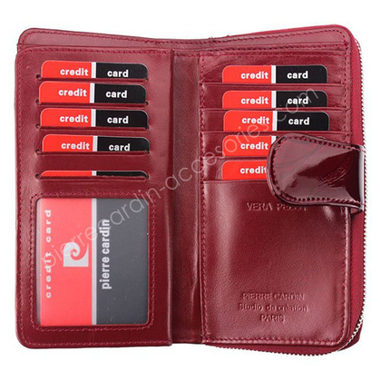 Portfel damski skórzany PIERRE CARDIN 02 LEAF 116 Szary