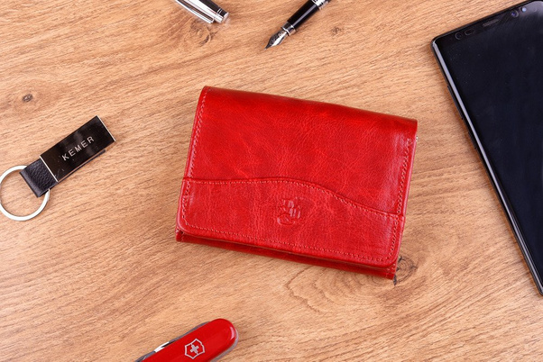 Portfel damski skórzany KEMER P11 Czerwony - min. zamówienie 20 / 50 / 100 szt.