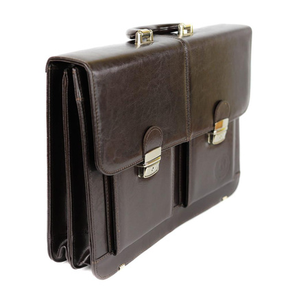 539 Teczka męska z 2 kieszeniami - brąz KEMER