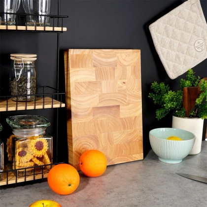 Deska drewniana kauczukowa do krojenia 35x25x3,5 cm