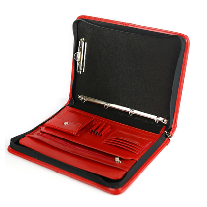 012 Aktówka skórzana-czerwona KEMER