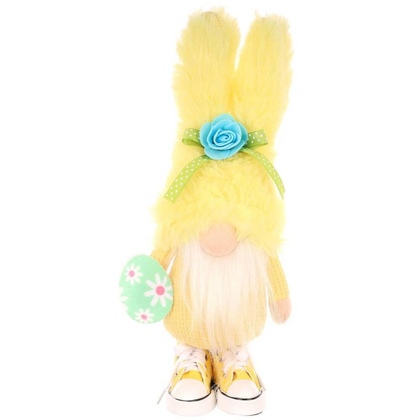 SKRZAT GNOM ZAJĄCZEK 25CM ŻÓŁTY W TRAMPKACH DEKORACJA WIOSENNA