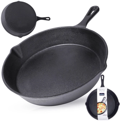 Patelnia żeliwna okrągła talerz żeliwny 25 cm indukcja