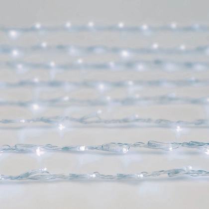 LAMPKI CHOINKOWE KURTYNA ŚWIETLNA WATERFALL ZEW 220 LED ZIMNY BIAŁY 5 PRĘDKOŚCI