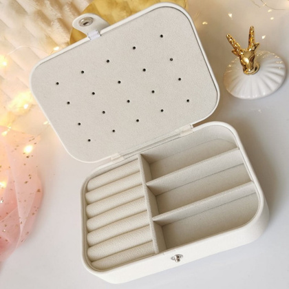 Szkatułka na biżuterię, etui, organizer, pudełko białe PD160B