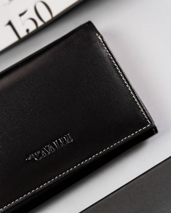 Duży portfel damski z bydlęcej skóry naturalnej