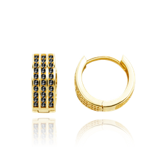 MINET Złote kolczyki z czarnymi cyrkoniami Au 585/1000 2,50g