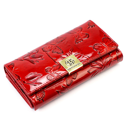 Portfel damski skórzany PELLUCCI BTE-102 czerwony