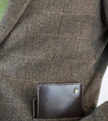 Skórzana banknotówka, portfel Rovicky Ciemny brązowy