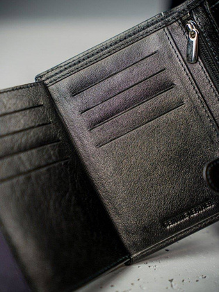 CZARNY SKÓRZANY PORTFEL MĘSKI DUŻY PIONOWY SKÓRA