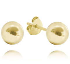 MINET Kolczyki srebrne pozłacane KULKI 8 mm