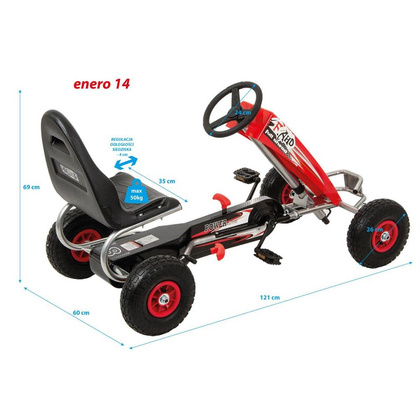 GOKART AUTO NA PEDAŁY ENERO 14 CZERWONY