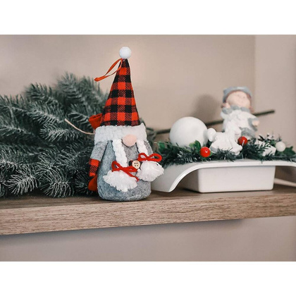 Mikołajek dekoracyjny z workiem na prezent 20 cm GIRL