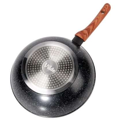 Patelnia wok granitowa BLACK&WOOD 28 cm