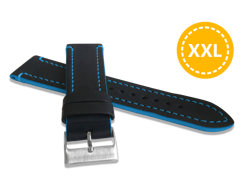 LAVVU XXL Granatowy szyty pasek TAILOR z luksusowej skóry Top Grain - 20 - XXL