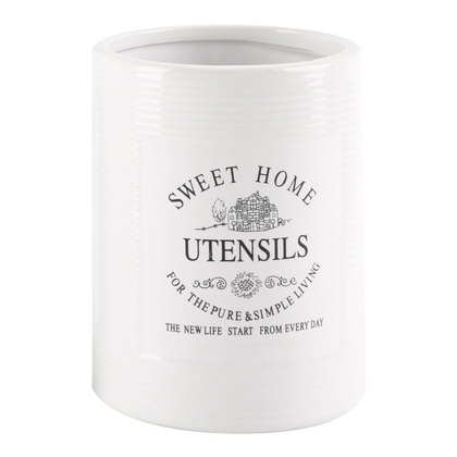 Stojak pojemnik ceramiczny na przybory kuchenne sztućce retro SWEET HOME