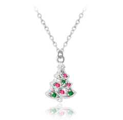 MINET Świąteczny srebrny naszyjnik CHRISTMAS TREE