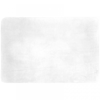 Koc polarowy z paskiem, biały