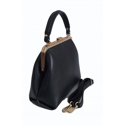 Włoska torebka biglówka kuferek Vera Pelle złote okucia skóra LKB21N