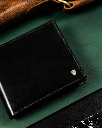 Duzy portfel meski ze skory naturalnej