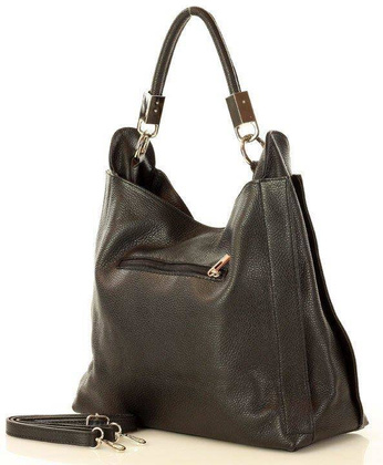 MARCO MAZZINI Miejska torebka skórzana vera pelle classico czarna - min. zamówienie 20 / 50 / 100 szt.