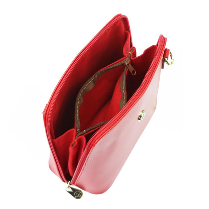 SKÓRZANA TOREBKA 1702 VP KEMER czerwony