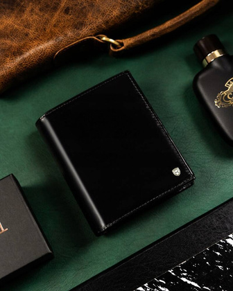 Duzy skorzany portfel meski z systemem RFID