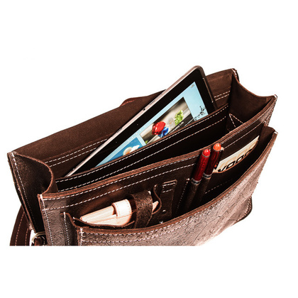 Skórzana torba na ramię teczka KEMER VOOC TC5 czarny