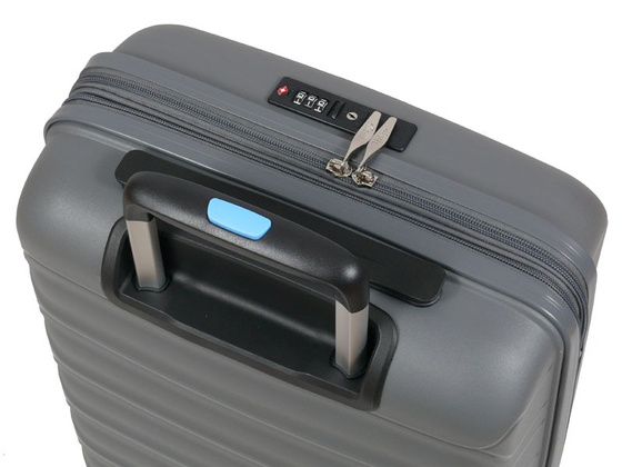 Walizka DIELLE 100 4k 55cm kabinowa szara PP z poszerzeniem