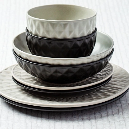 Talerz ceramiczny szary deserowy płytki SOHO CLASSIC 20 cm