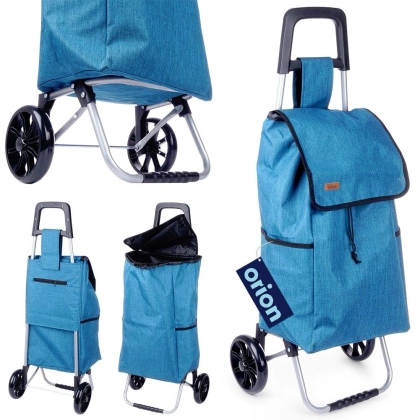 Wózek zakupowy torba zakupowa na kółkach na zakupy niebieska 40 l 30 kg